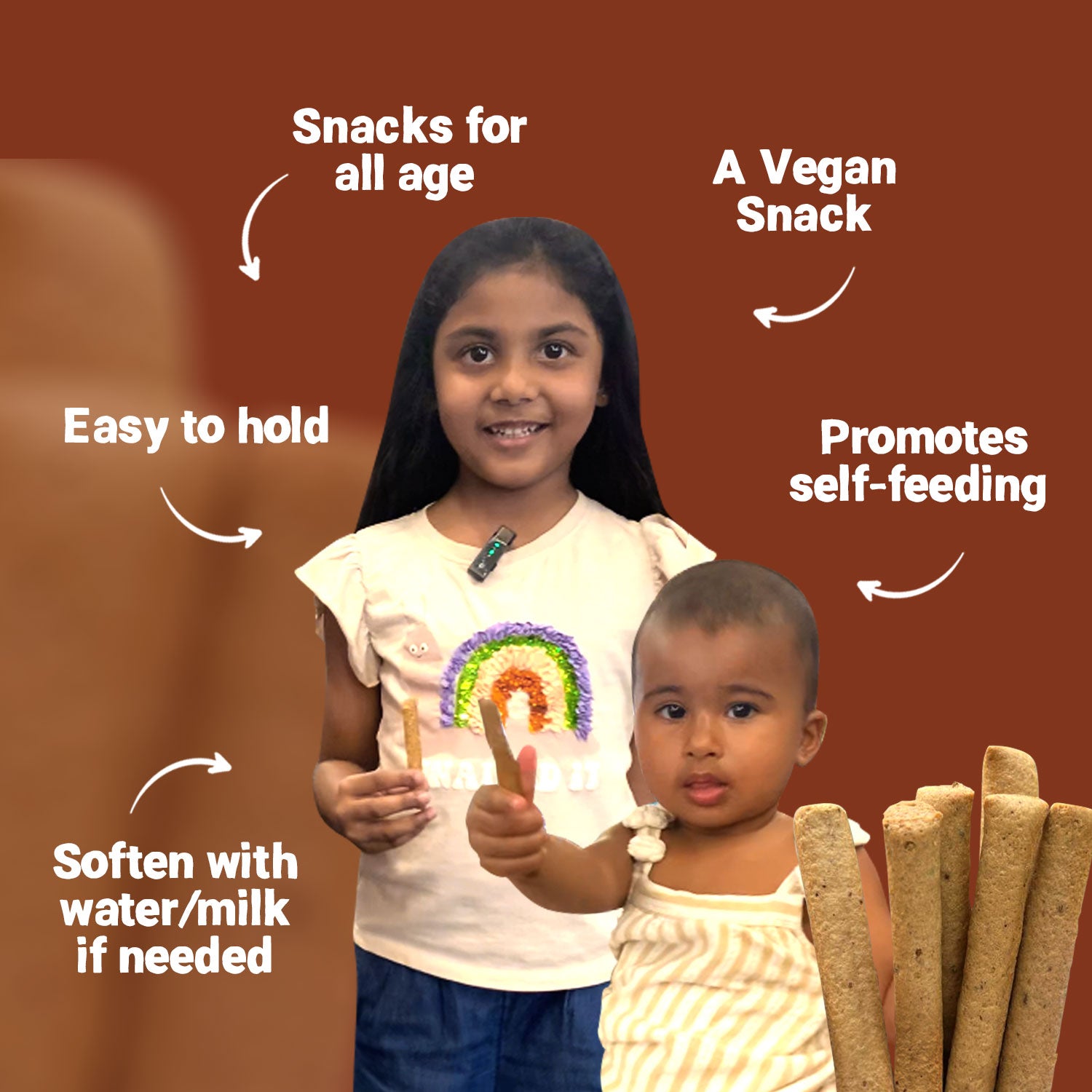 Millets & Herbs | Teething Sticks | Healthy Snack for Babies & All Ages | Pack of 2 | 150g Each