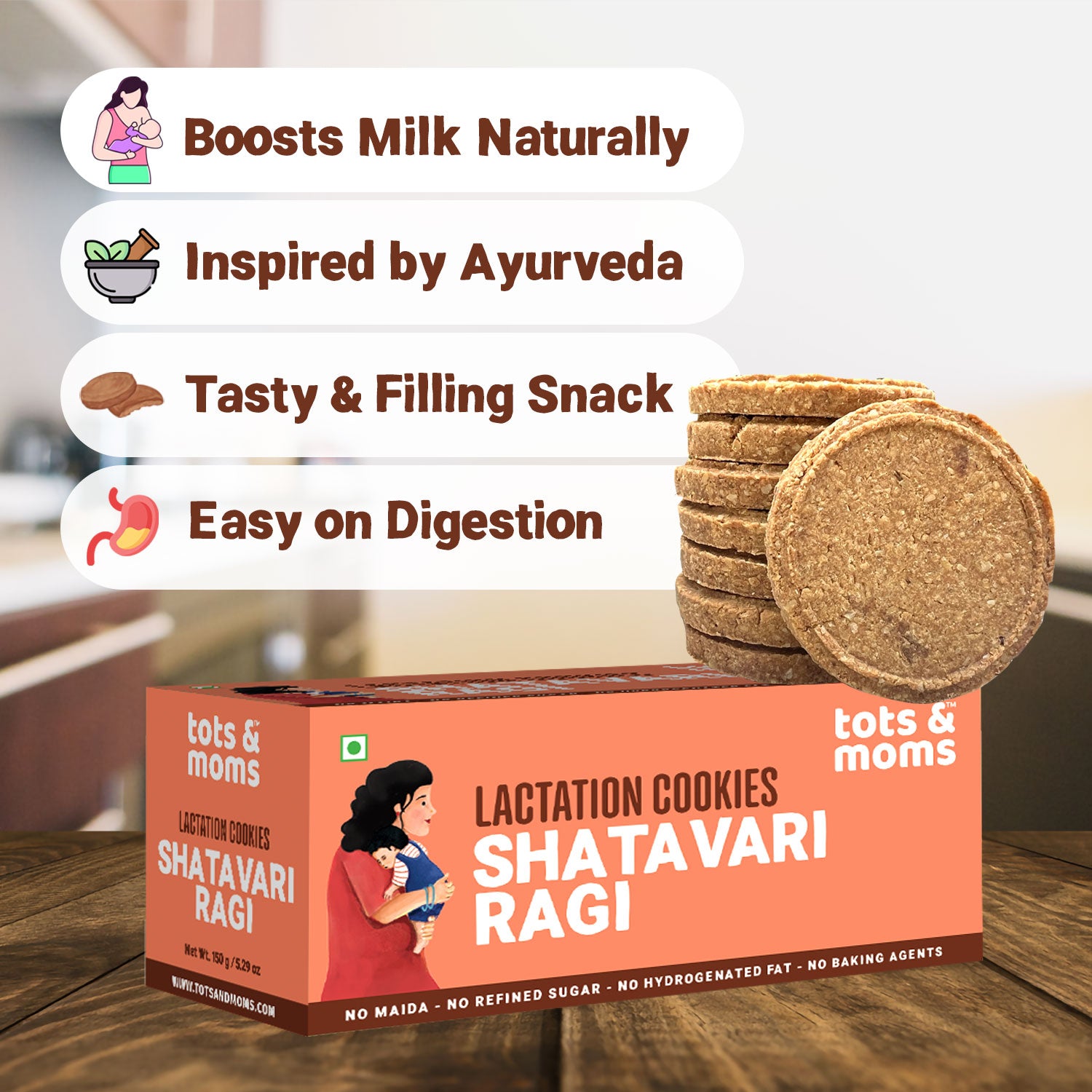 Shatavari Ragi Lactation Cookies for New Moms | 150g