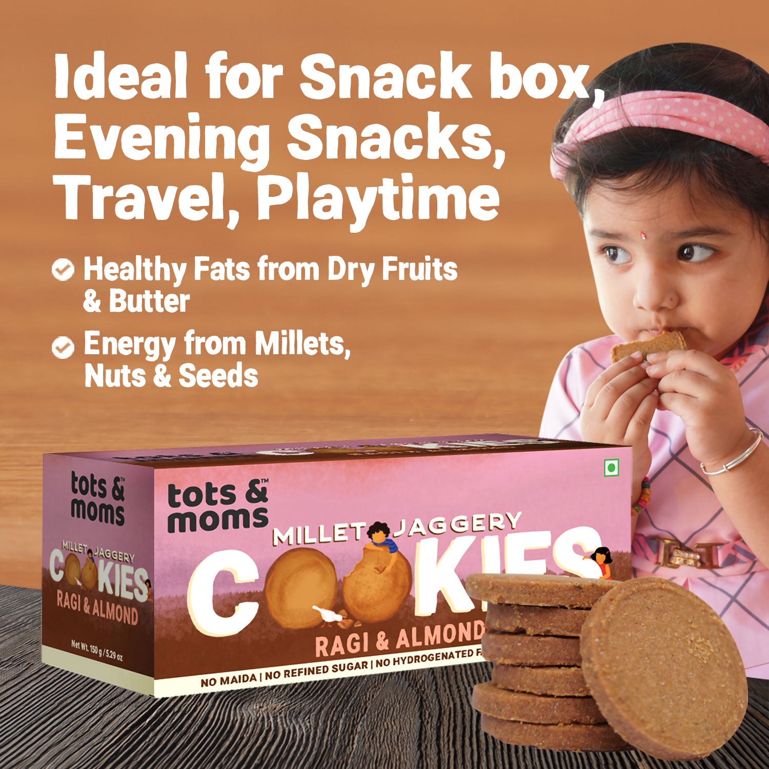 Cookies | Millet & Jaggery | Ragi & Almonds |  150g