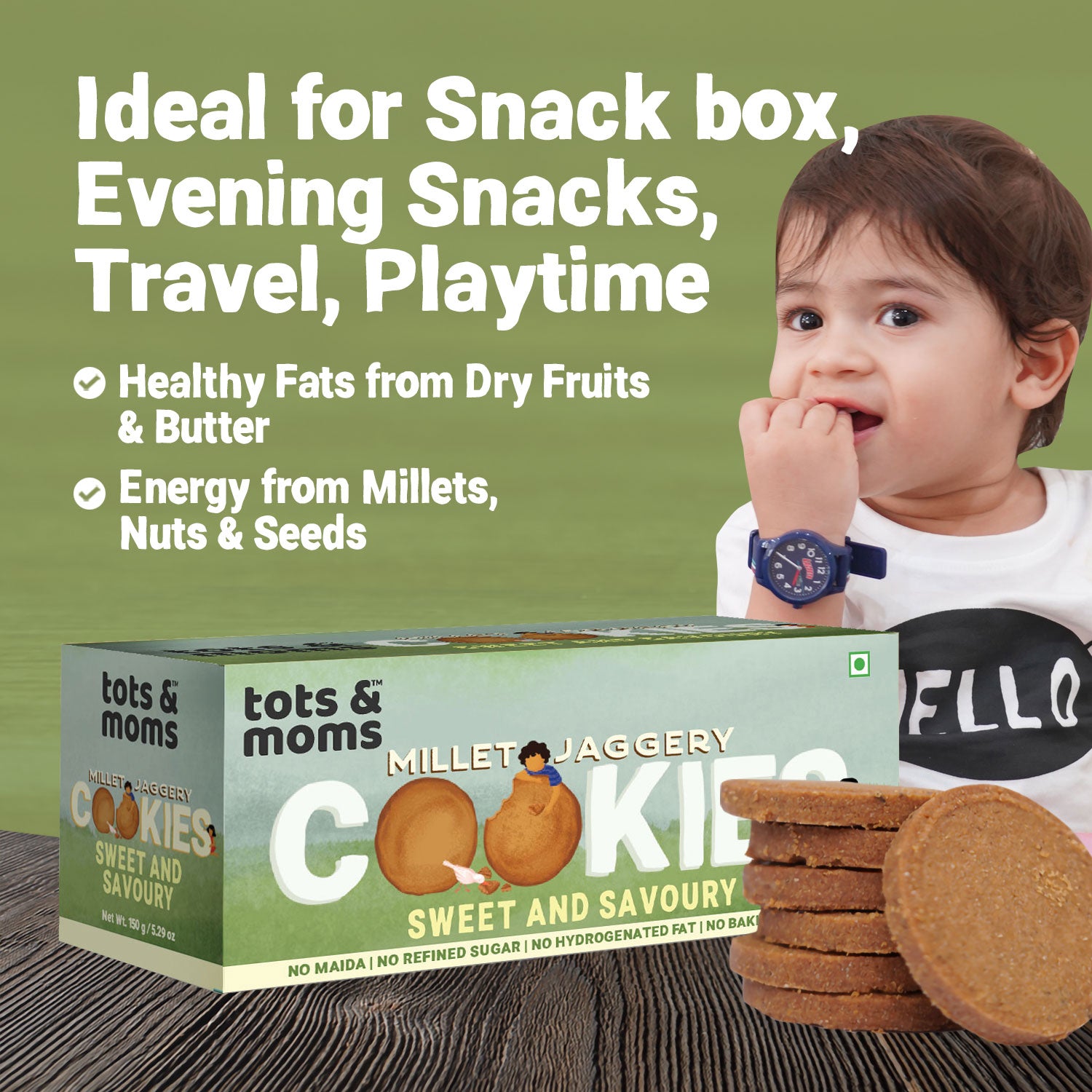 Cookies | Millet & Jaggery | Sweet & Savoury | 150g