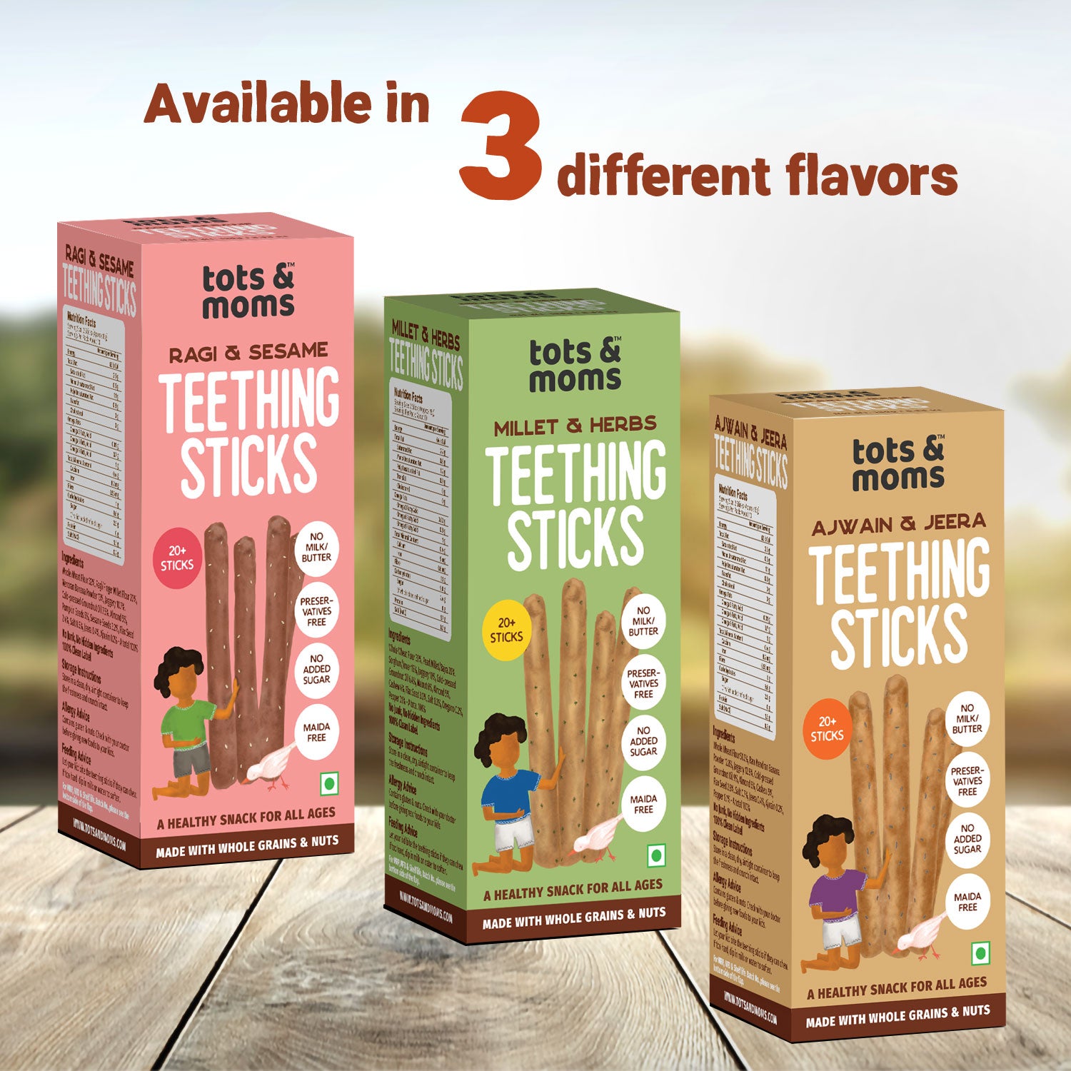 Millets & Herbs | Teething Sticks | Healthy Snack for Babies & All Ages | Pack of 2 | 150g Each
