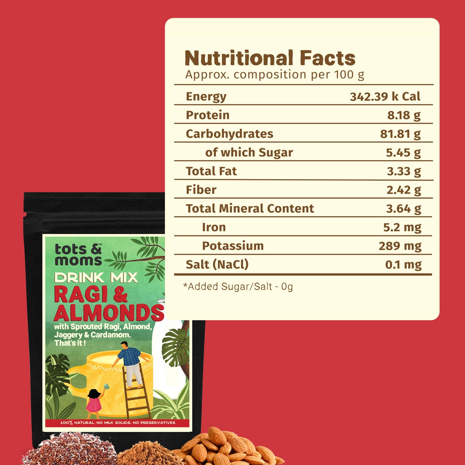 Ragi & Almond with Jaggery Drink Mix - 200g