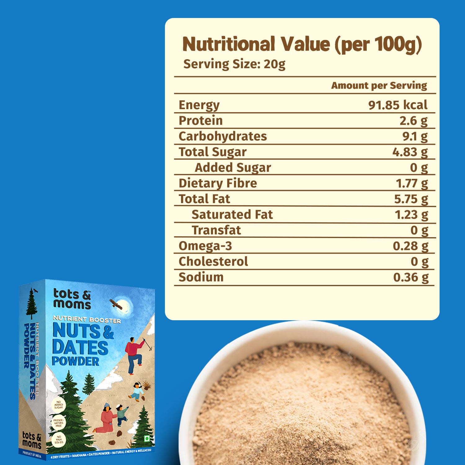 Nuts & Dates Powder – 7 Superfoods for Kids  | 100g