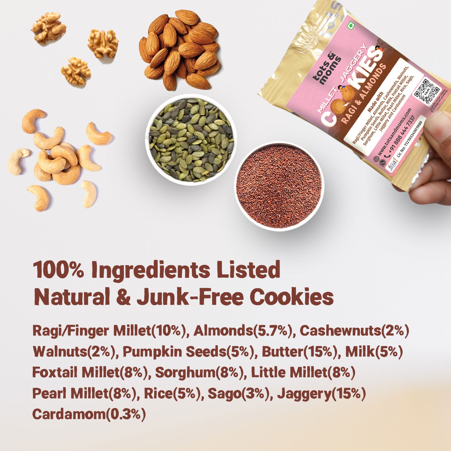 Birthday Cookies - Pack of 50 - Ragi & Almonds Cookies