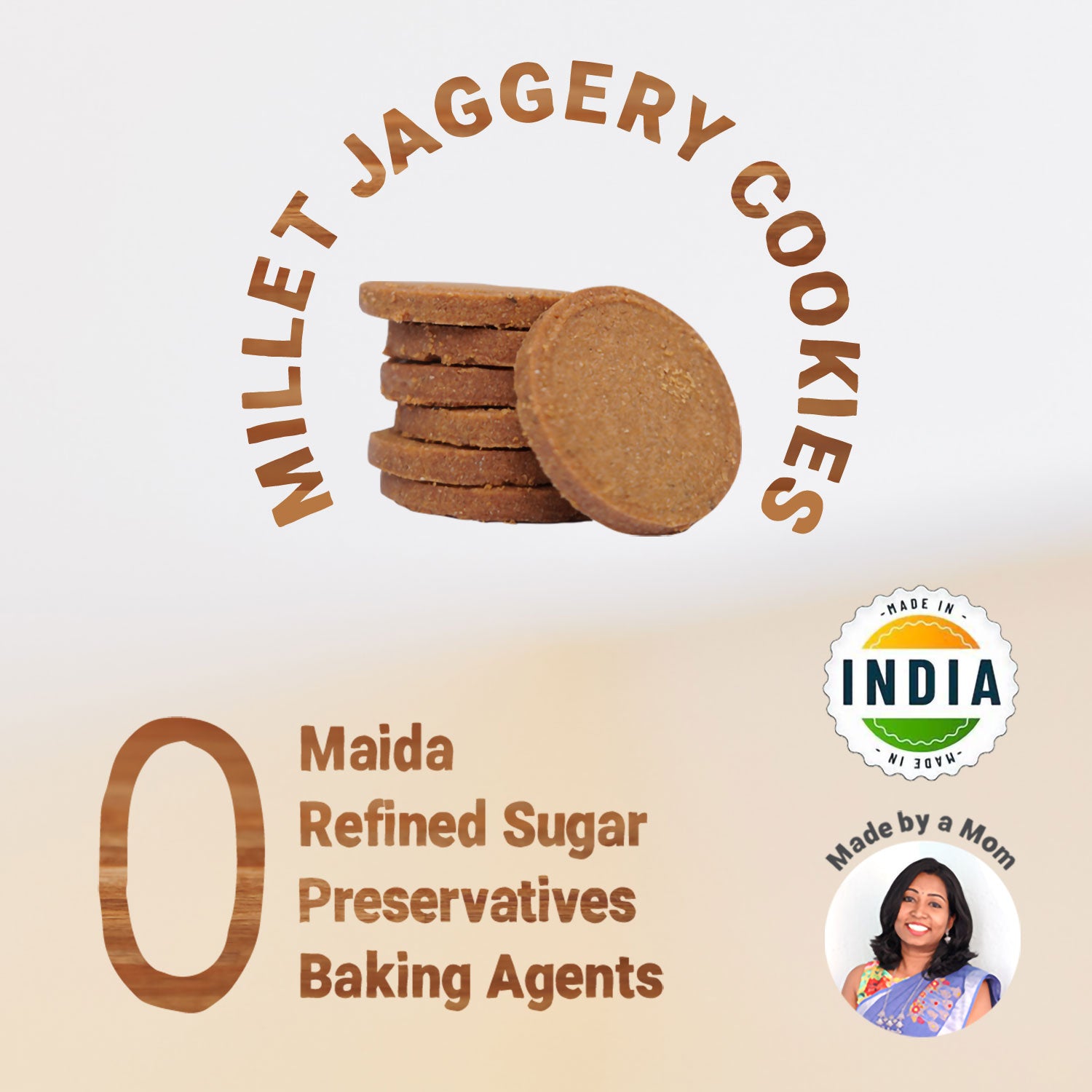 Millet & Jaggery Cookies - Nuts & Seeds | Pack of 6