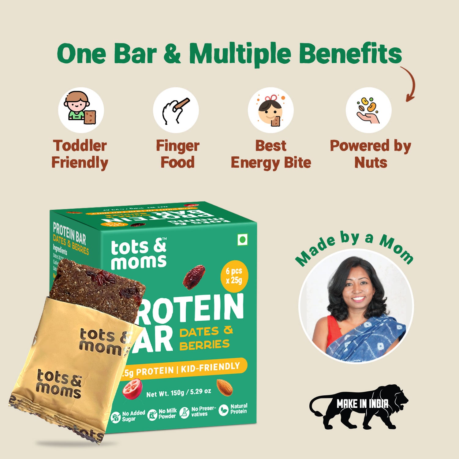 Protein Bar | Choco & Dates Bar | Dates & Berries Bar | 150g each