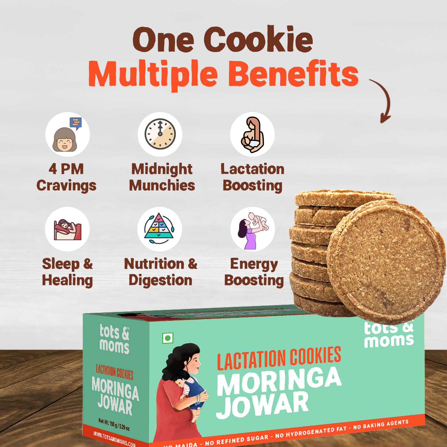 Shatavari Ragi | Moringa & Jowar | Lactation Cookies for New Moms | 150g Each