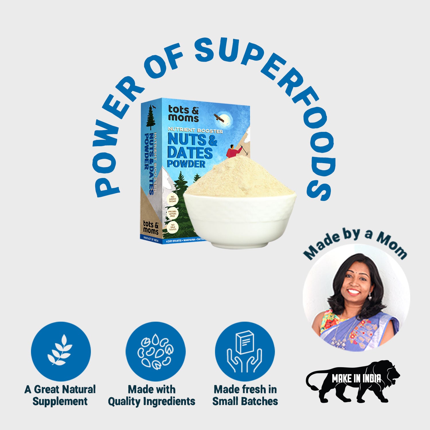 Nuts & Dates Powder – 7 Superfoods for Kids  | 100g