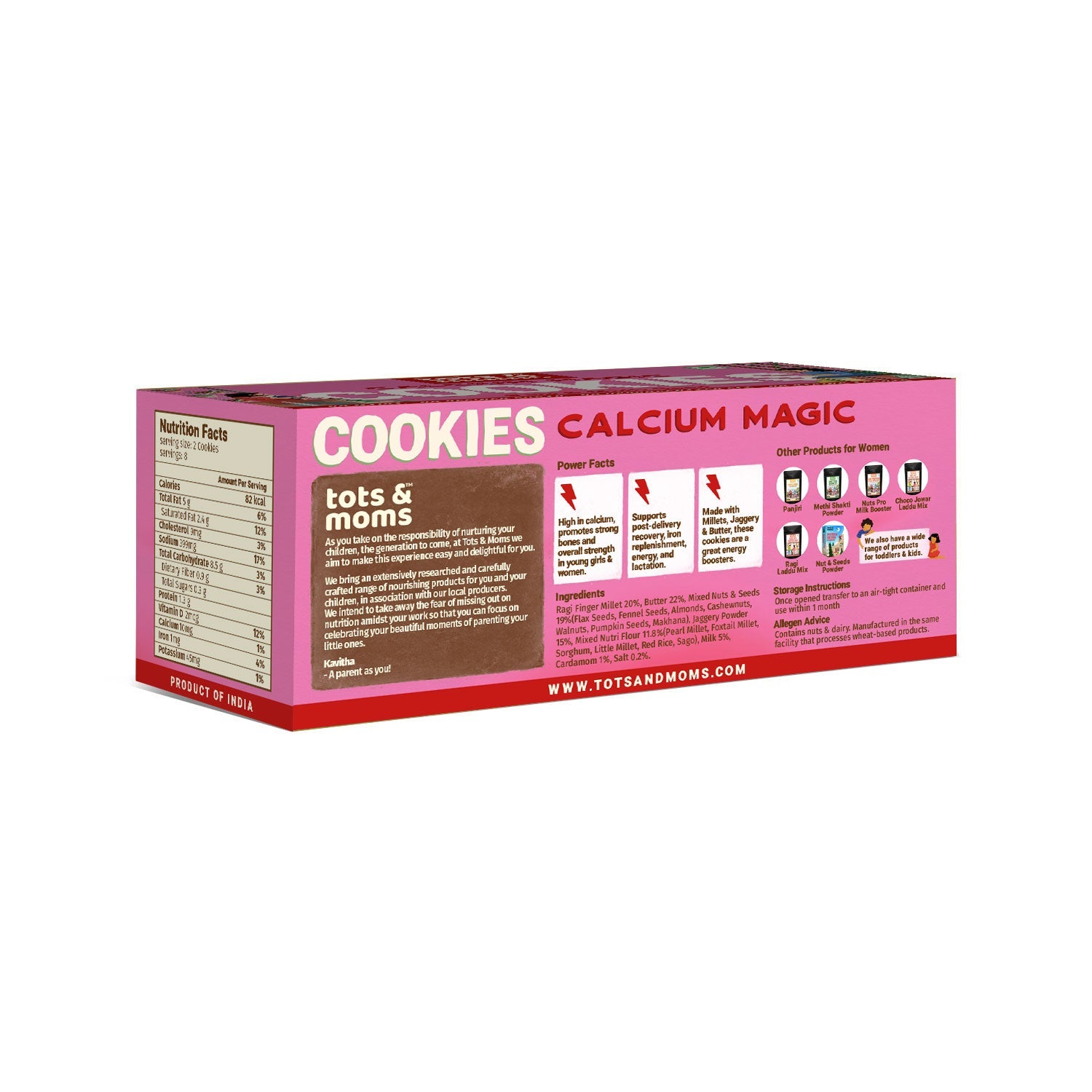 Healthy & Nutritional Cookies for Moms - Pack of 2 |  Calcium Magic | Folic Fiesta | 150g each