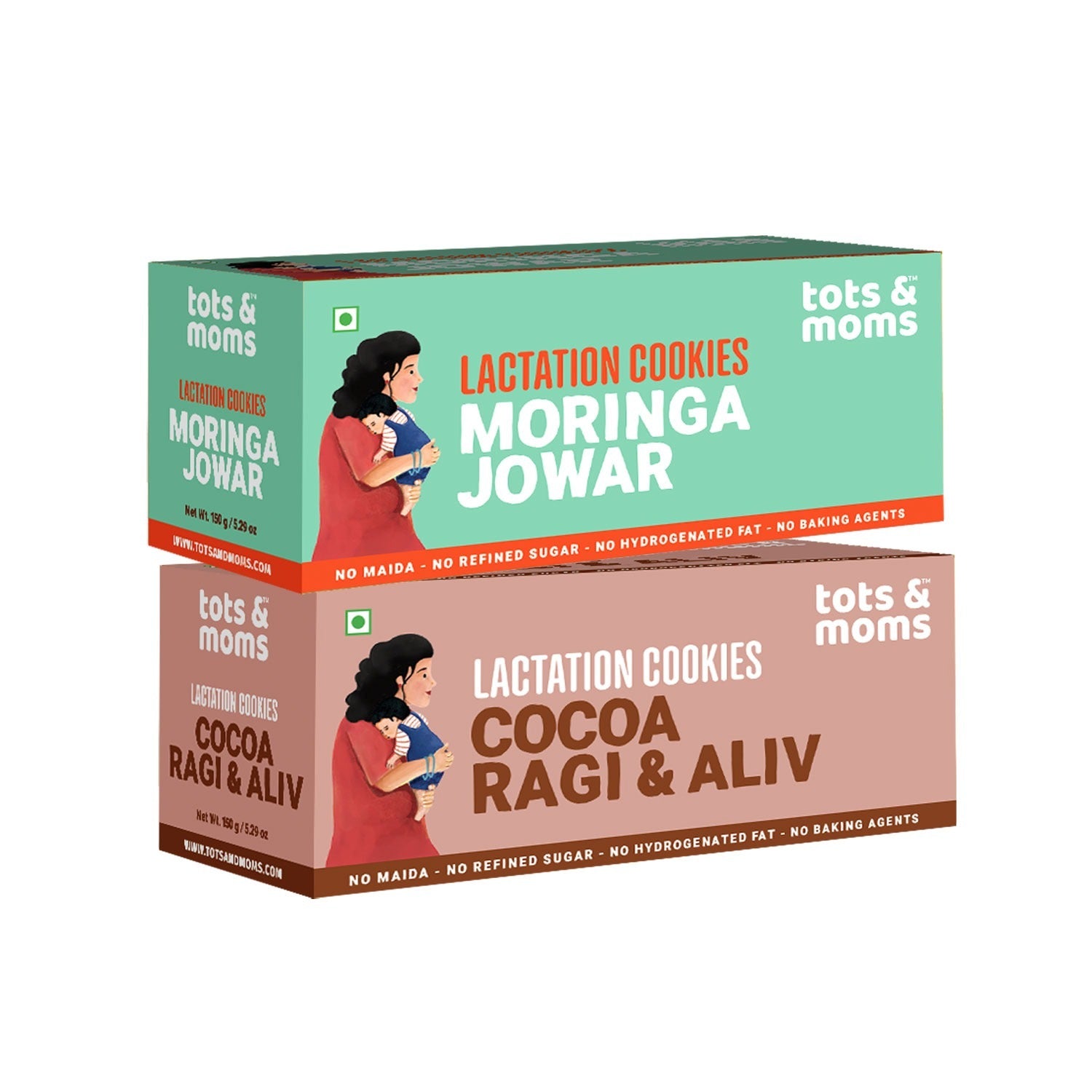 Moringa & Jowar | Cocoa Ragi & Aliv |  Lactation Cookies for New Moms | 150g Each