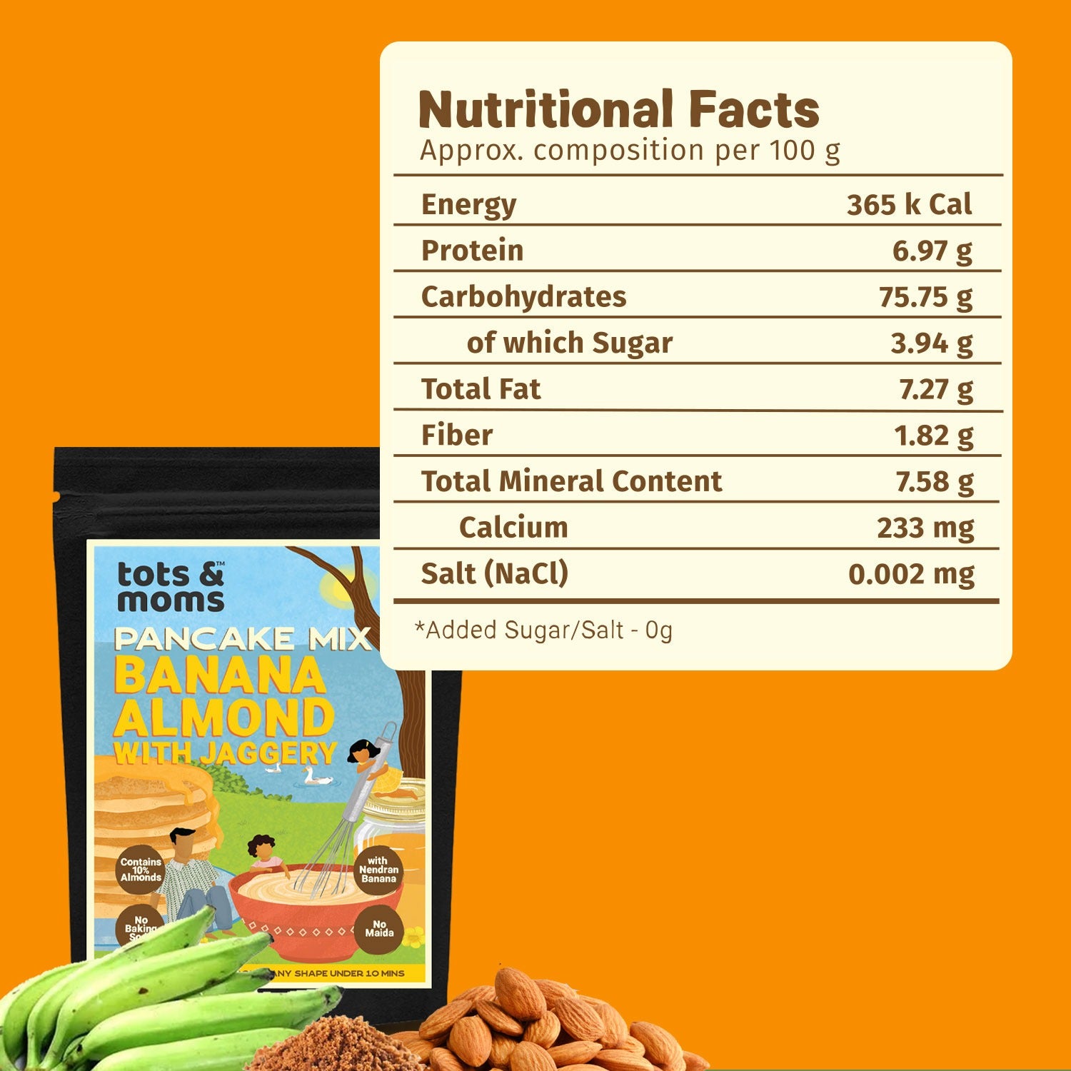 Pancake Mix | Banana Almond Pancake with Jaggery | 250g