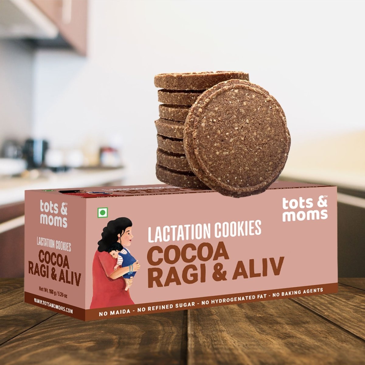 Cocoa Ragi and Aliv Lactation Cookies for New Moms | 150g - Tots and Moms - BeNative Ventures Pvt. Ltd