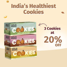 Load image into Gallery viewer, Healthy & Nutritional Cookies pack of 3 | Ragi & Almonds | Nuts & Seeds |Sweet & Savoury| 150g each - Tots and Moms - BeNative Ventures Pvt. Ltd