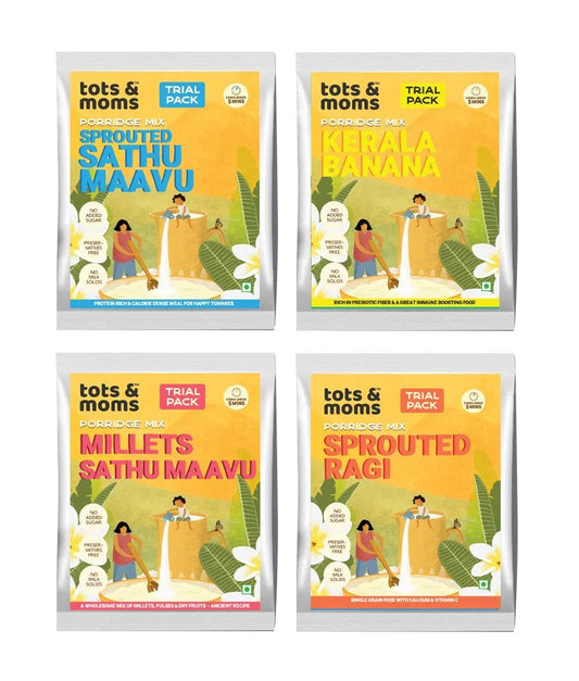 Trial Pack - Porridges Combo | Pack of 4 - Tots and Moms - BeNative Ventures Pvt. Ltd