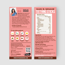 Load image into Gallery viewer, Teething Sticks |  Healthy Snack for Babies &amp; All Ages | Ragi &amp; Sesame | Millet &amp; Herbs | Pack of 2 | 150g Each
