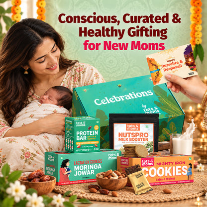Festive Gift Box for New Moms & Lactation (Small) | Pack of 4 Postpartum Nutrition Hamper
