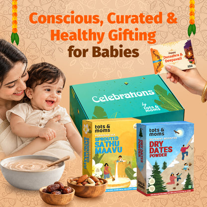 Festive Gift Box Hamper for Babies (Small) - Pack of 2 | Sprouted Sathu Maavu & Natural Dry Dates Powder