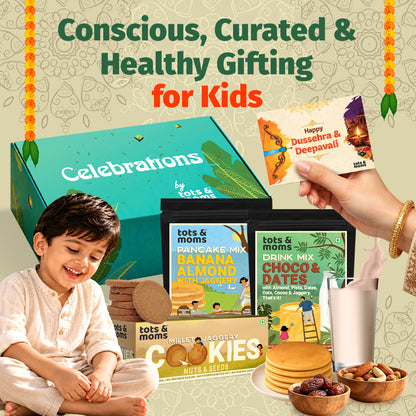 Festive Gift Box Hamper for Kids (Small) - Pack of 3 Healthy Snacks Packs