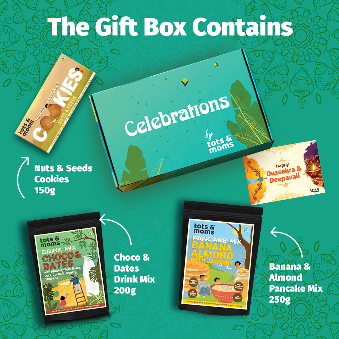 Festive Gift Box Hamper for Kids (Small) - Pack of 3 Healthy Snacks Packs