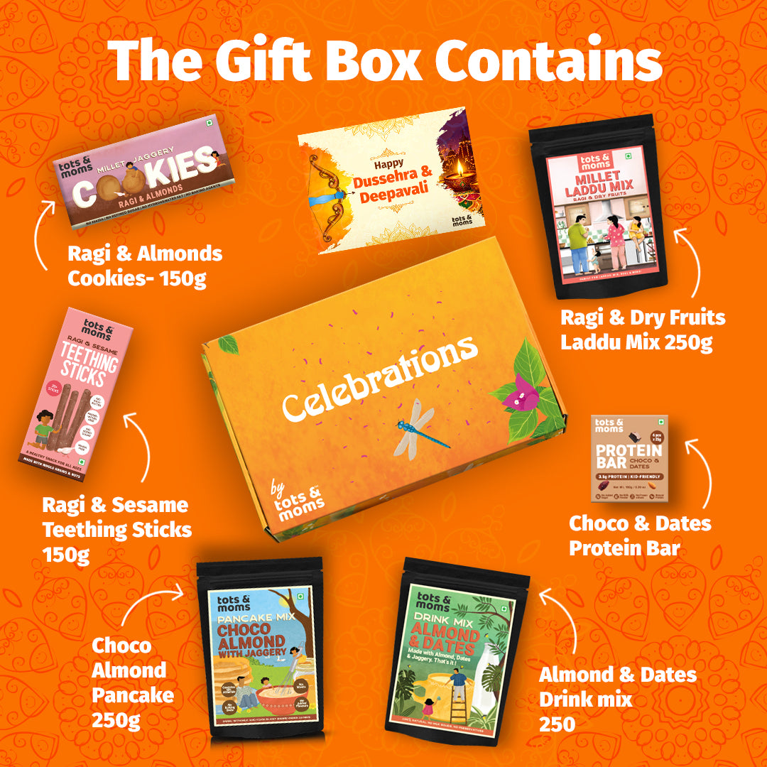 Festive Gift Box Hamper for Kids (Big) - Pack of 6 Healthy Snacks