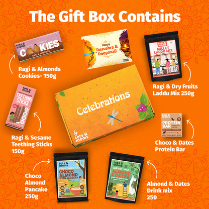 Festive Gift Box Hamper for Kids (Big) - Pack of 6 Healthy Snacks
