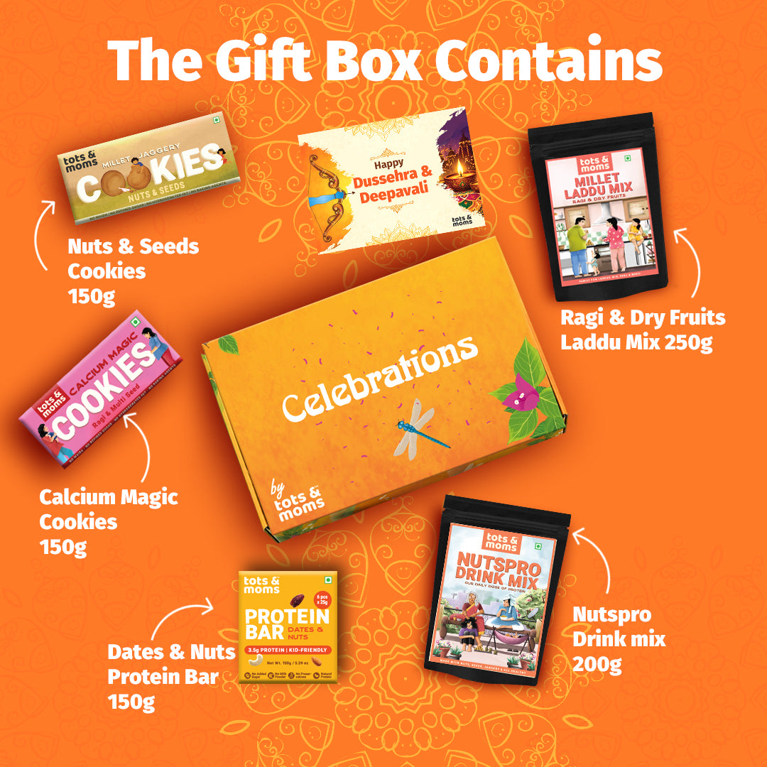 Festive Gift Box for Pregnant Moms (Big) | Pack of 5 Healthy Snacks & Drink Hamper
