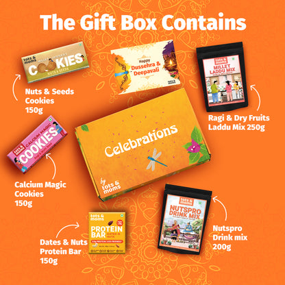 Festive Gift Box for Pregnant Moms (Big) | Pack of 5 Healthy Snacks & Drink Hamper