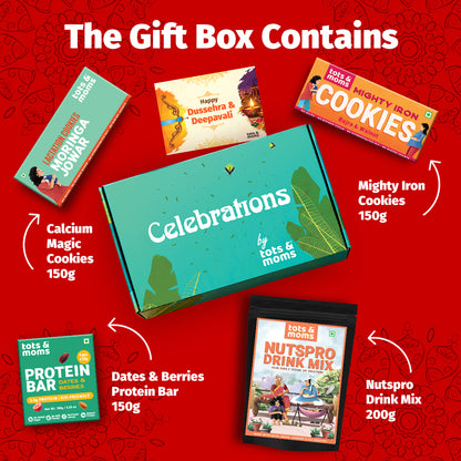 Festive Gift Box for New Moms & Lactation (Small) | Pack of 4 Postpartum Nutrition Hamper