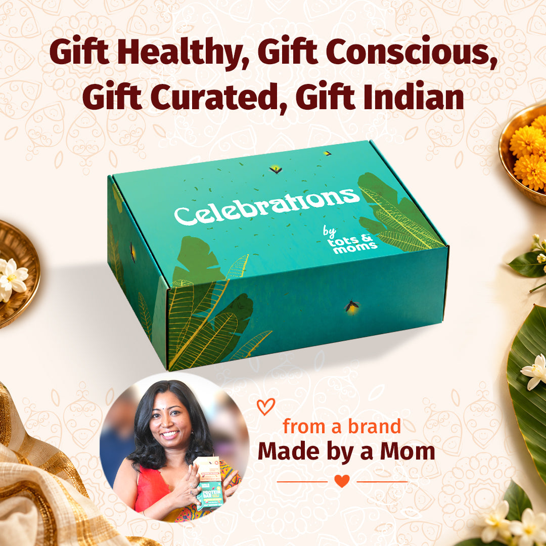 Festive Gift Box for Pregnant Moms (Small) | Pack of 4 Healthy Snacks & Drink Hamper