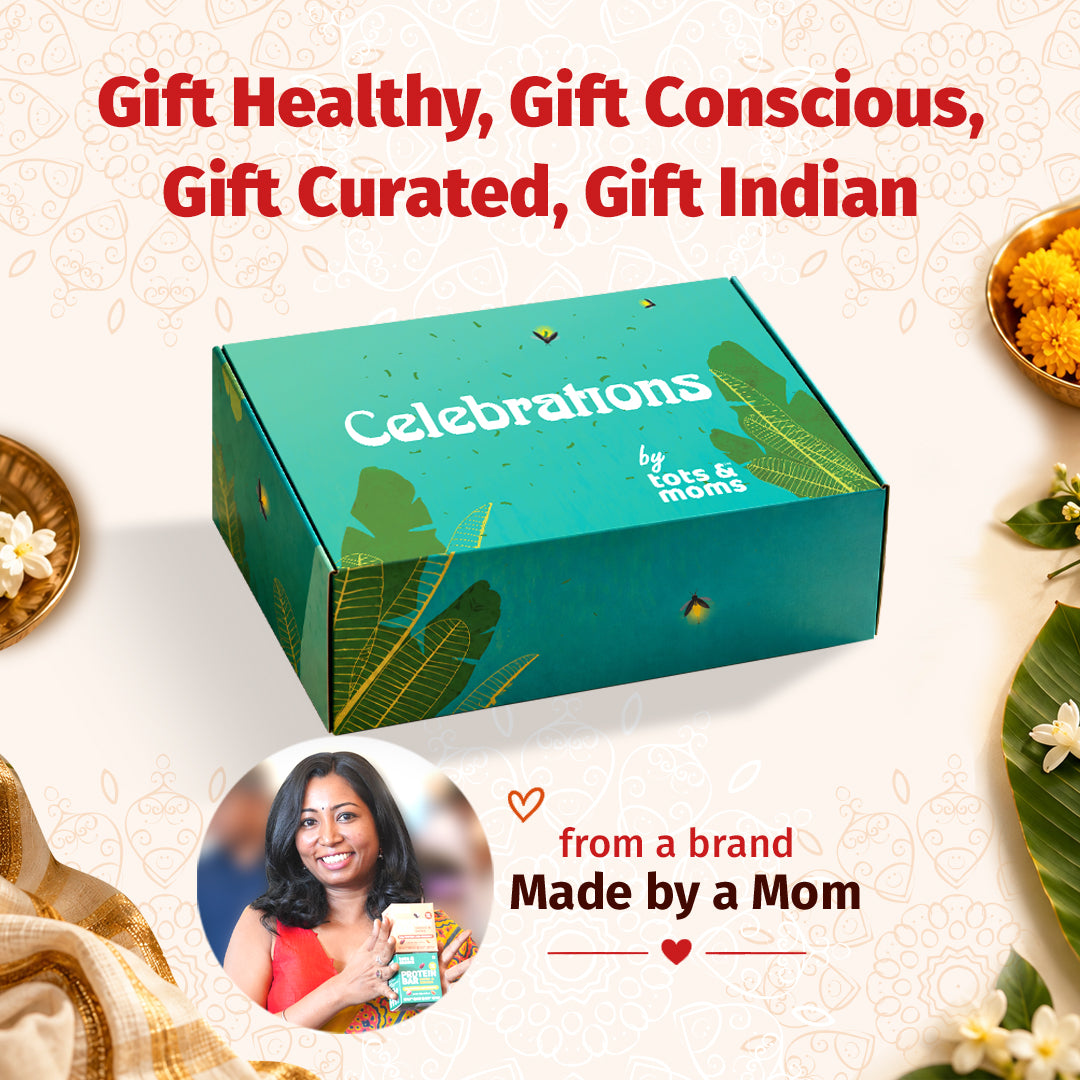 Festive Gift Box Hamper for Moms (Small) - Pack of 3 | Calcium Cookies, Nutspro Health Drink & Nuts & Dates Protein Bar