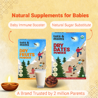 Festive Gift Box Hamper for Babies (Big) - Pack of 4 | Kerala Banana Powder, Sprouted Sathu Maavu, Dry Fruits & Dates Powder