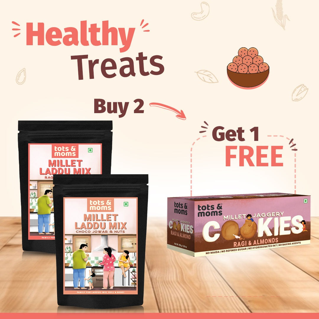 Buy 2 Laddu Mixes & Get 1 Ragi & Almond Cookies FREE
