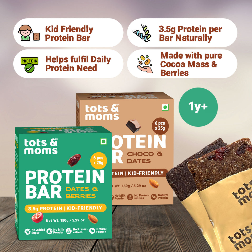 Protein Bar | Choco & Dates Bar | Dates & Berries Bar | 150g each