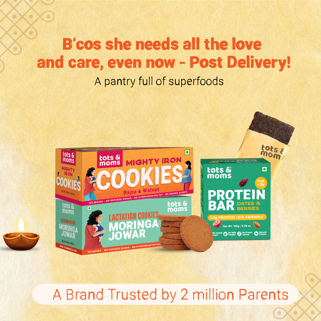 Festive Gift Box for New Moms & Lactation (Small) | Pack of 4 Postpartum Nutrition Hamper