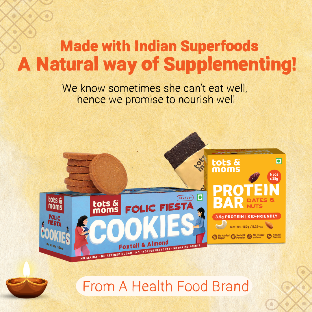 Festive Gift Box for Pregnant Moms (Big) | Pack of 5 Healthy Snacks & Drink Hamper