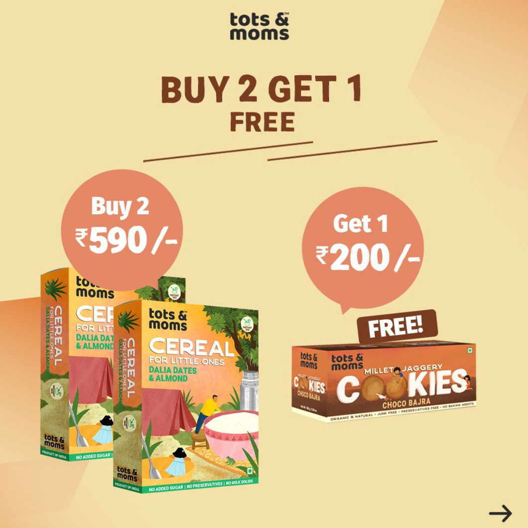 Buy 2 Dalia Dates & Almonds Cereal and Get Choco Bajra Cookies FREE