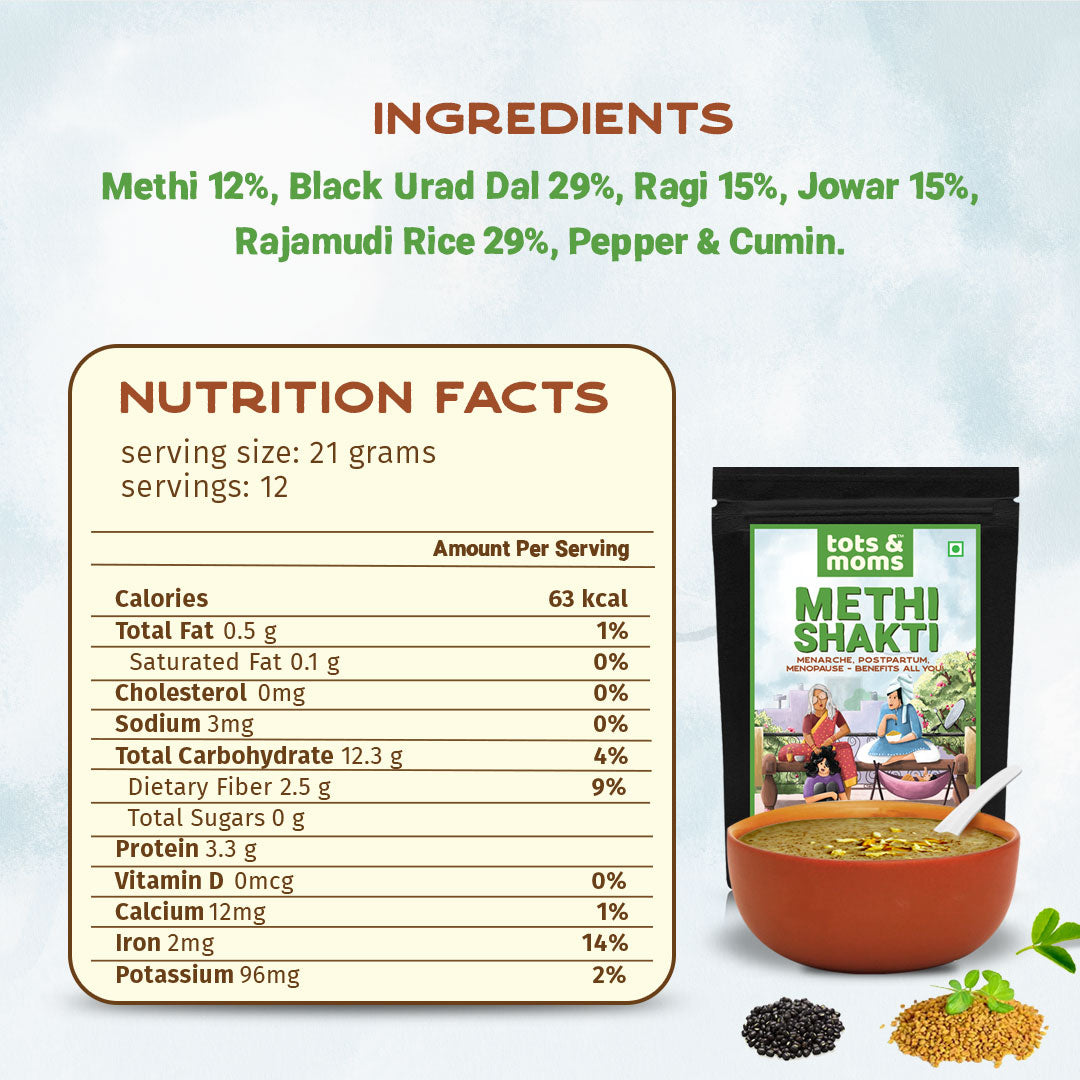 Buy Methi Shakti Powder| Healthy Breakfast, Snacks for Moms - 250g