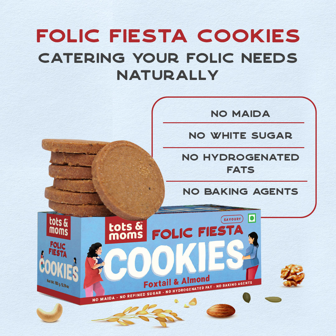 Healthy & Nutritional Cookies for Moms - Pack of 2  | Mighty Iron | Folic Fiesta | 150g each