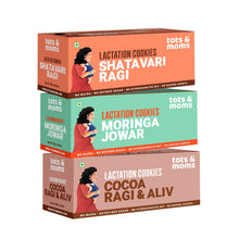 Load image into Gallery viewer, Shatavari Ragi | Moringa &amp; Jowar | Cocoa Ragi &amp; Aliv | Lactation Cookies for New Moms | 150g Each
