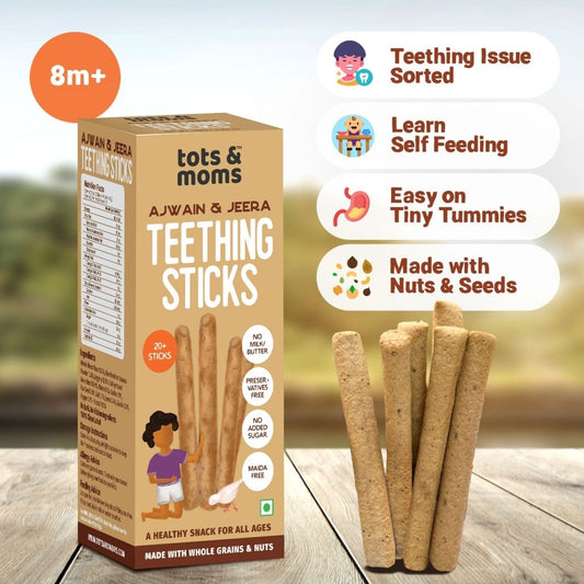 Ajwain & Jeera Teething Sticks | Healthy Snack for Babies & All Ages | 150g - Tots and Moms - BeNative Ventures Pvt. Ltd