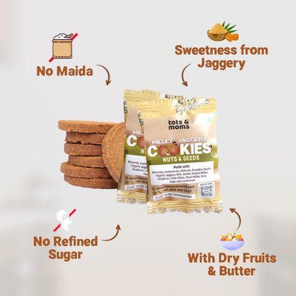Birthday Cookies - Pack of 50 - Nuts & Seeds Cookies - Tots and Moms - BeNative Ventures Pvt. Ltd