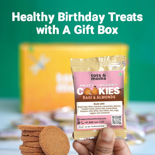 Birthday Cookies - Pack of 50 - Ragi & Almonds Cookies - Tots and Moms - BeNative Ventures Pvt. Ltd