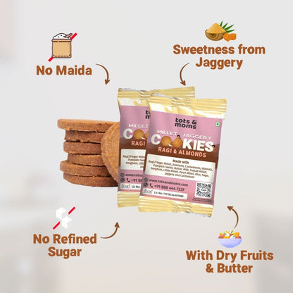 Birthday Cookies - Pack of 50 - Ragi & Almonds Cookies - Tots and Moms - BeNative Ventures Pvt. Ltd