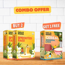 Load image into Gallery viewer, Buy 2 Get 1 Free Sprouted Ragi Porridge &amp; Moongdal Rice Cereal Combo - Tots and Moms - BeNative Ventures Pvt. Ltd
