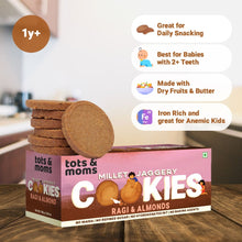 Load image into Gallery viewer, Buy 4 Millet &amp; Jaggery Cookies Ragi &amp; Almonds, Nuts &amp; Seeds | Get 2 Choco Bajra Free - Tots and Moms - BeNative Ventures Pvt. Ltd
