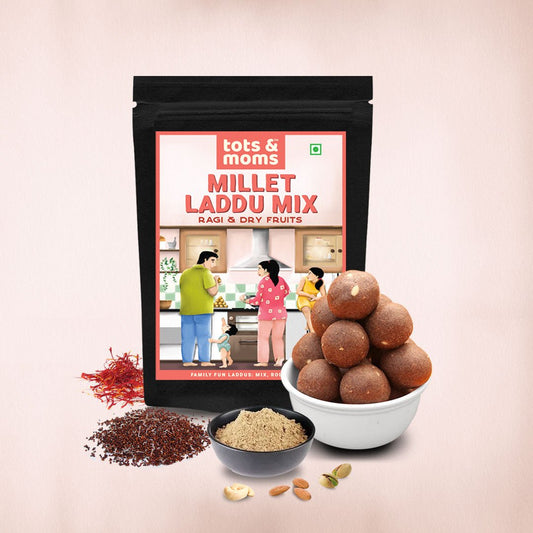 Buy Ragi & Dry Fruits Laddu Mix | Guilt Free Treats for Mom | 250g - Tots and Moms - BeNative Ventures Pvt. Ltd