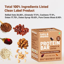 Load image into Gallery viewer, Choco &amp; Dates Protein Bar | Healthy Snack | Kids Friendly | 150g - Tots and Moms - BeNative Ventures Pvt. Ltd
