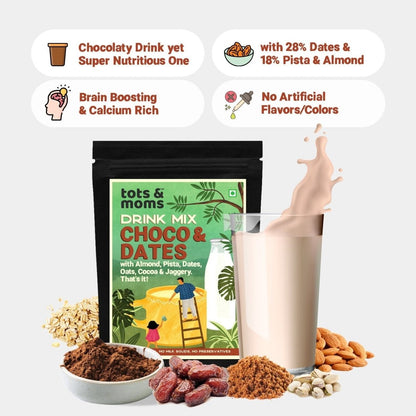 Choco & Dates with Jaggery Drink Mix | 200g - Tots and Moms - BeNative Ventures Pvt. Ltd
