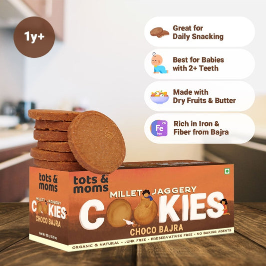 Cookies | Millet & Jaggery | Choco Bajra | 150g - Tots and Moms - BeNative Ventures Pvt. Ltd