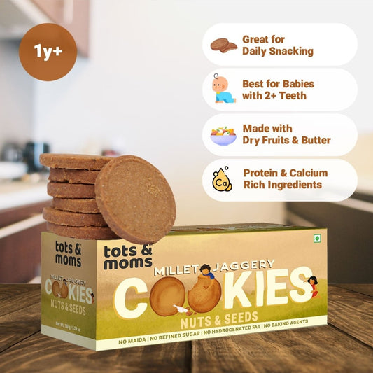 Cookies | Millet & Jaggery | Nuts & Seeds | 150g - Tots and Moms - BeNative Ventures Pvt. Ltd